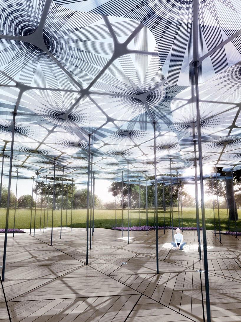 amanda levete erects translucent petals for MPavilion in melbourne