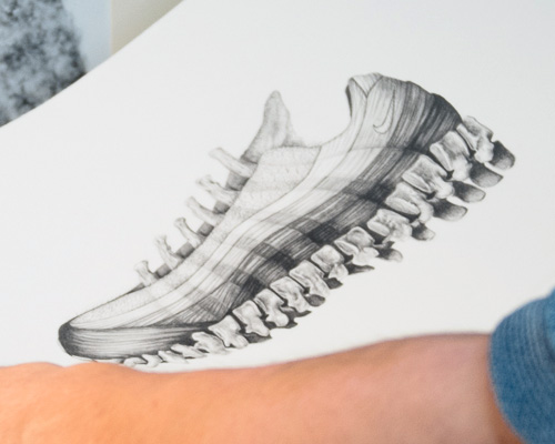 andy van dinh + katie scott illustrate the NIKE AIR MAX 95 as anatomical drawings
