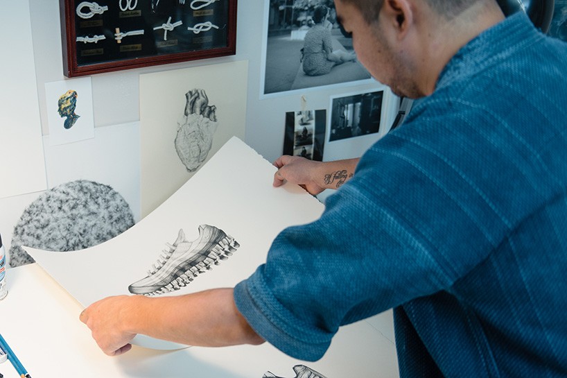 andy van dinh + katie scott illustrate the NIKE AIR MAX 95 as anatomical drawings