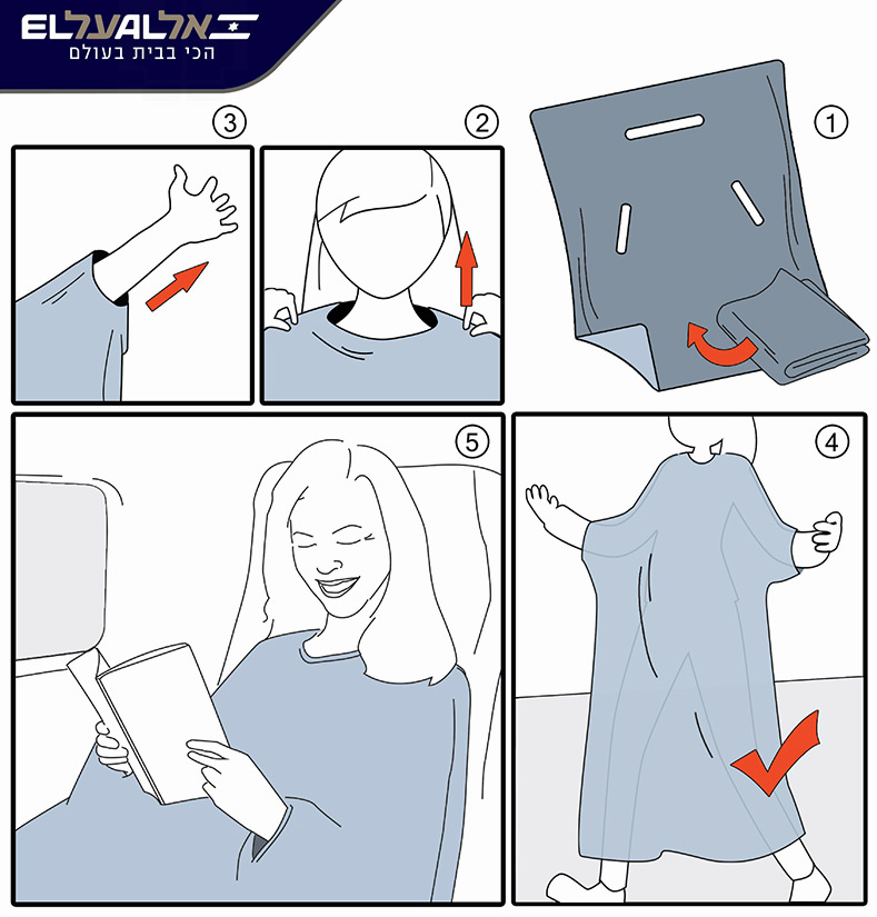 the wearable blanket noyberg-bulka ELAL airlines designboom