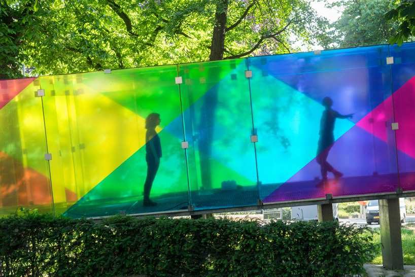 shift A+U reinterprets bernard tschumi's groningen gallery as CMY pavilion