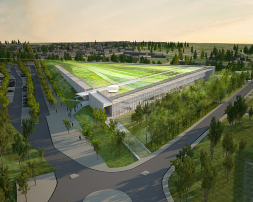 rogers stirk harbour + partners plans to top musée du louvre's storage facility with green roof