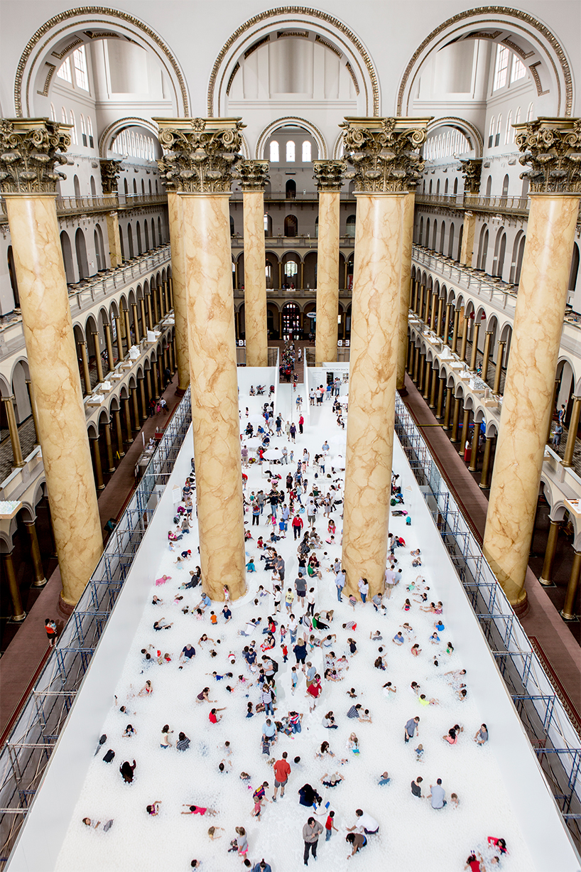 snarkitecture turns the national building museum into a 10,000 sq ft ball pit