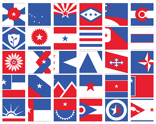 ed mitchell gives 50 US state flags a unified redesign