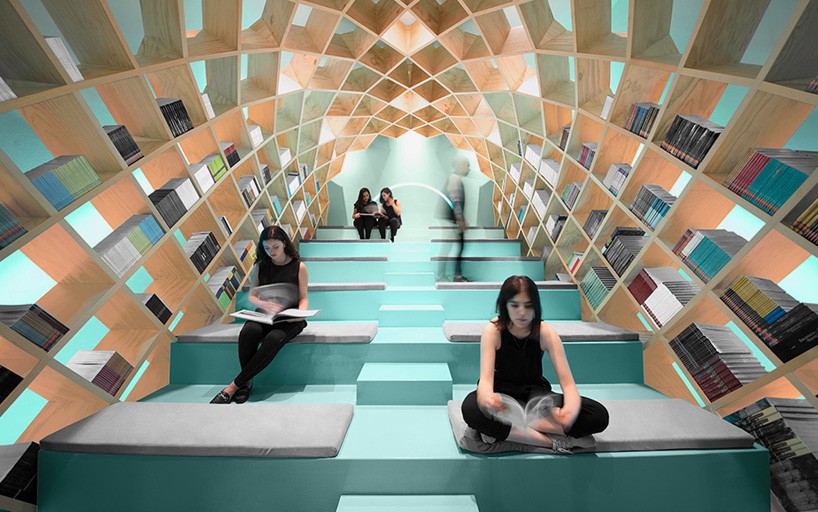 anagrama installs a domed bookshelf inside monterrey's conarte library