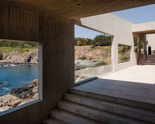 felipe assadi frames views of the coastal landscape with concrete casa bahia azul