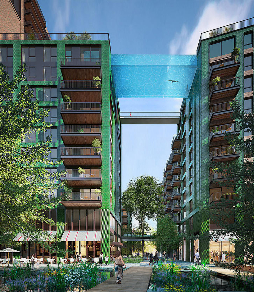 glass-bottomed sky pool set to bridge south london apartment complex