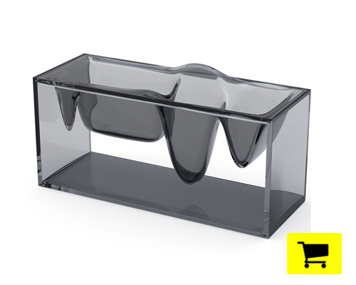 liquid station desktop organizer achieves fluid appearance