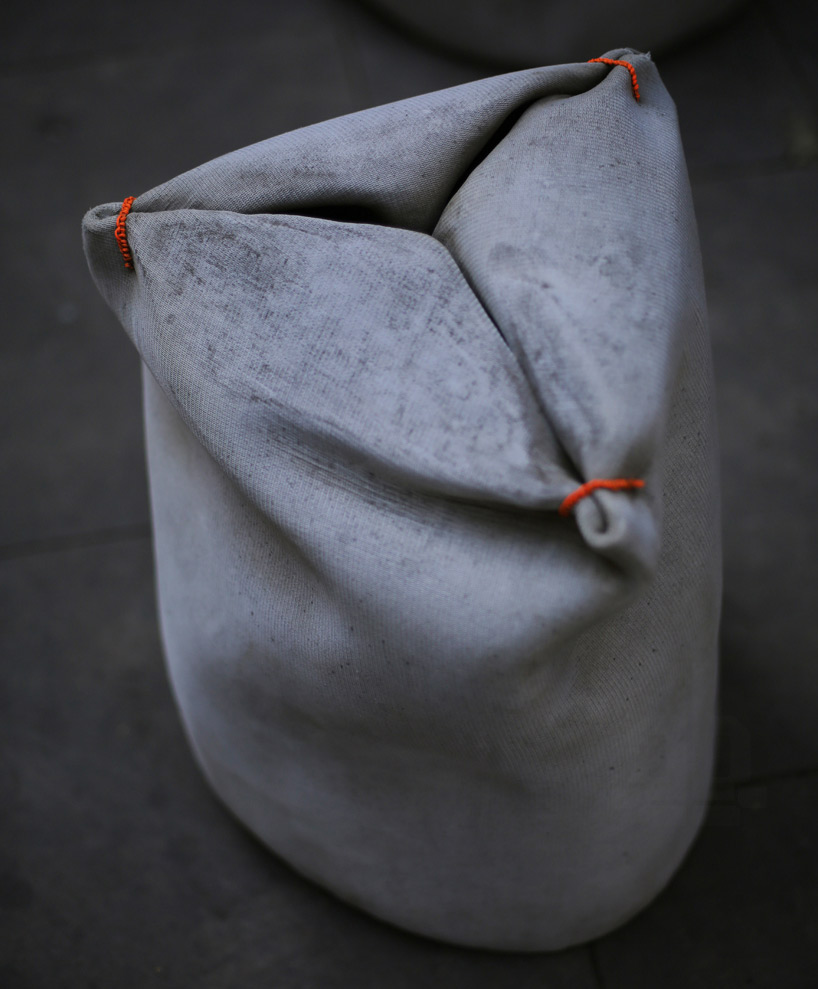 miriam estevez concrete canvas fabric seating collection designboom