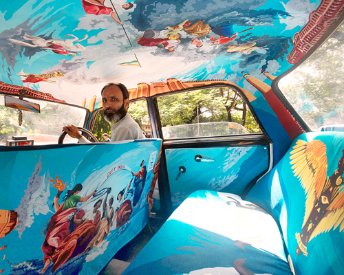 india-based artists beautify mumbai cabs for the taxi fabric project