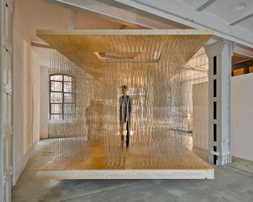 barkow leibinger blurs boundaries with steel rods in thicket pavilion