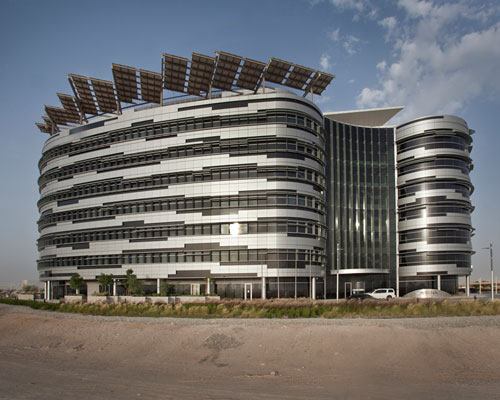 woods bagot installs 1000sqm of photovoltaic panels onto IRENA HQ in masdar city