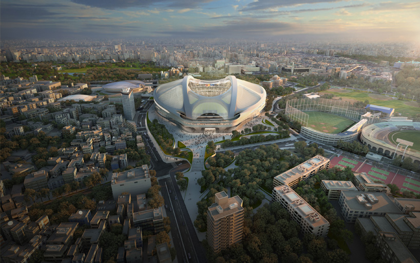 zaha hadid new national stadium tokyo 2020 presentation designboom