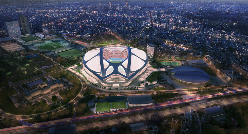 zaha hadid new national stadium tokyo 2020 presentation designboom