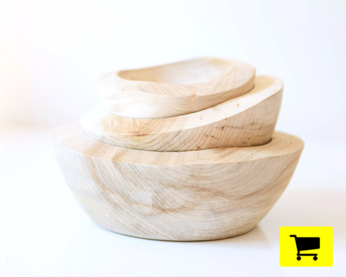 hand-shaped wooden bowl set from patagonia projects raw appearance