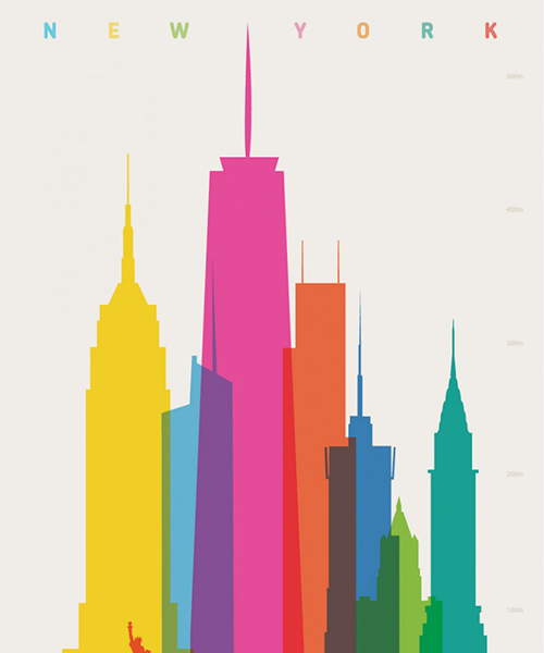 'shapes of cities' by yoni alter presents signature buildings from iconic metropolises