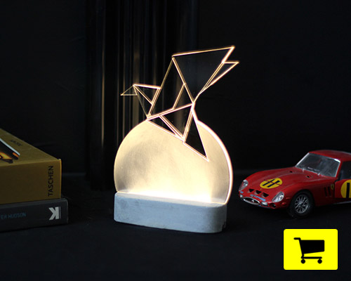 bird lamp employs etched acrylic to create soaring outlines