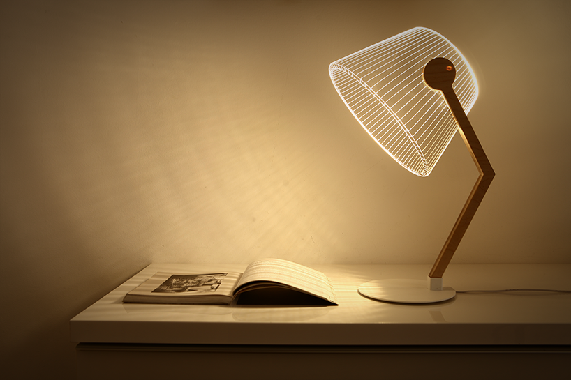studio cheha's bulbing lamp etches acrylic to create 3D appearance