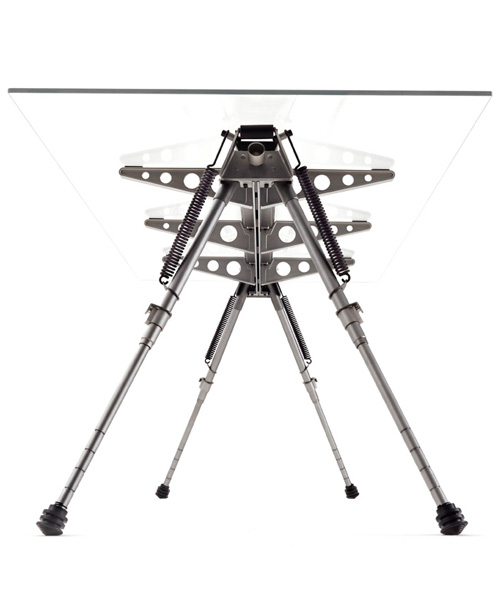 dai sugasawa references military equipment in his bipod table design