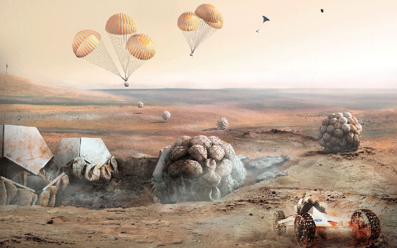 foster + partners imagines mars exploration with modular habitats