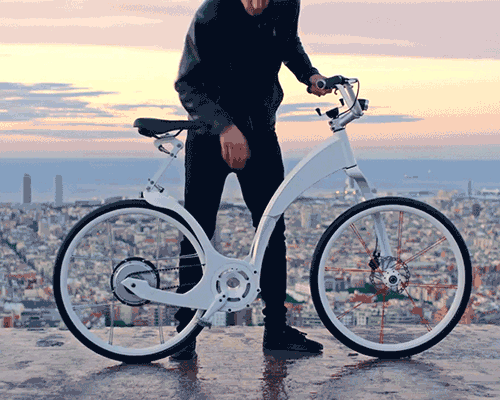 fully connected electric city gi flybike folds in one motion