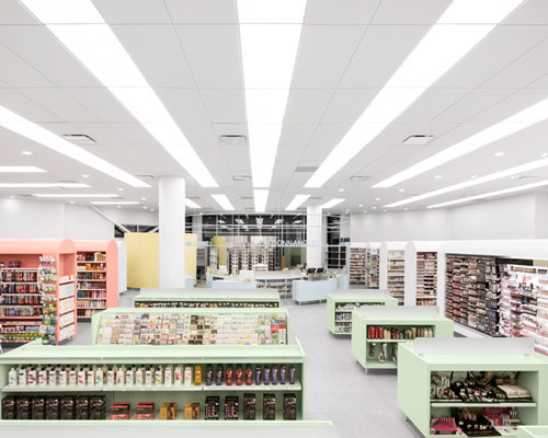 jean de lessard uses color + feng shui to organize montreal pharmacy