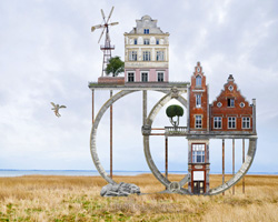 matthias jung's dreamlike dwellings form hybrid architectural landscapes