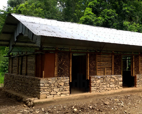 indian arch students rebuild destroyed schoolhouse in chhoprak, nepal