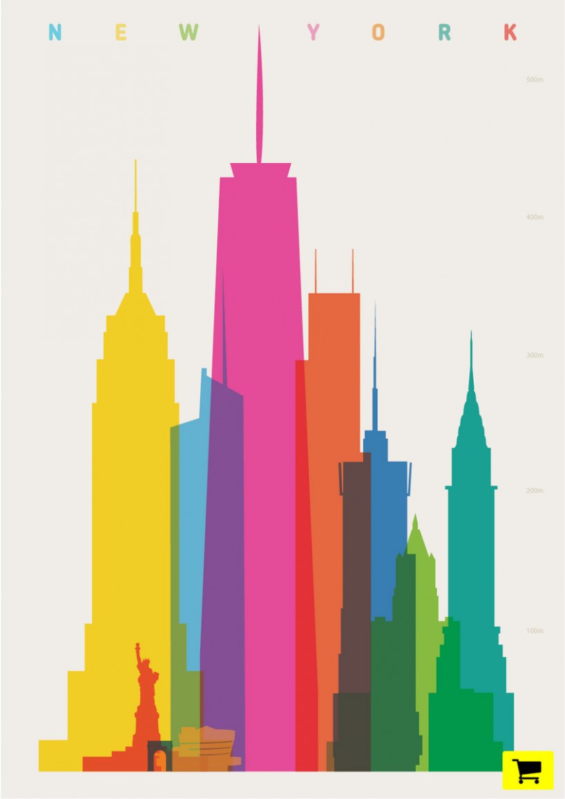 'shapes of cities' by yoni alter presents signature buildings from iconic metropolises