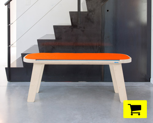 slim touch bench employs changeable felt cover for multiple versions