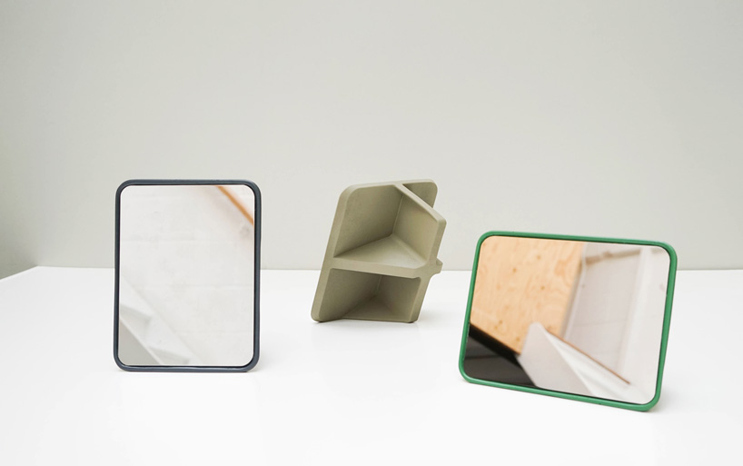 oscar diaz's volume mirror uses geometry to achieve four different orientations