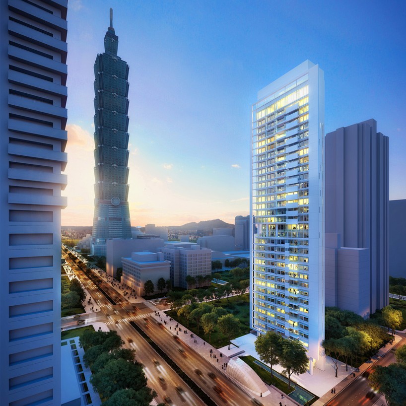 richard meier unveils plans for a high-rise residential tower in taipei