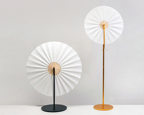 ryun fan lamp employs traditional forms in a modern assembly