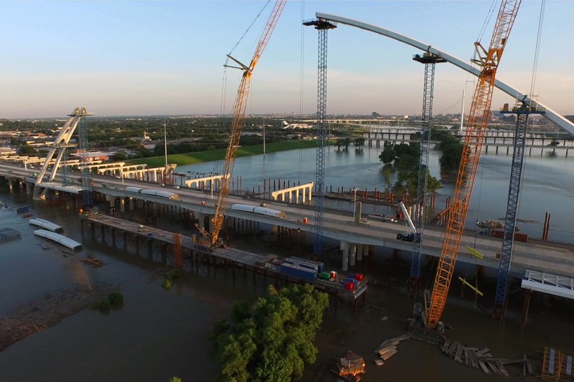 santiago calatrava's margaret mcdermott bridge takes shape in dallas