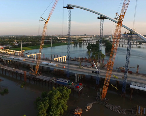 santiago calatrava's margaret mcdermott bridge takes shape in dallas