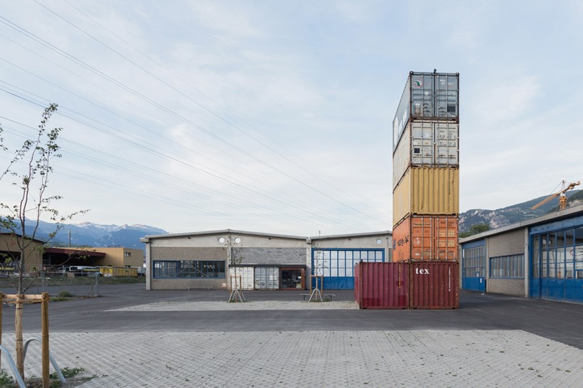 savioz fabrizzi architectes uses discarded shipping containers for sion music venue