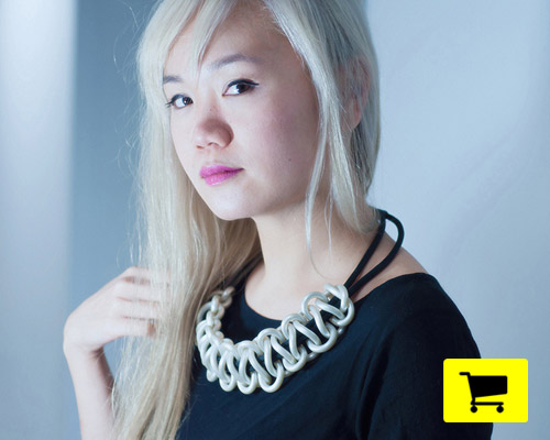 square knot repurposes e-waste in the form of a braided necklace