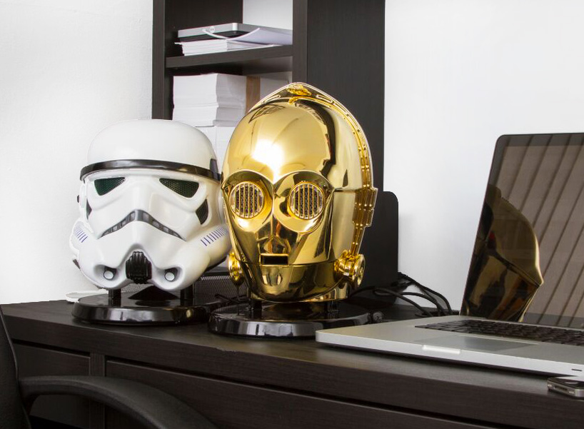 star wars bluetooth speakers amplify sound through C-3PO + stormtrooper heads