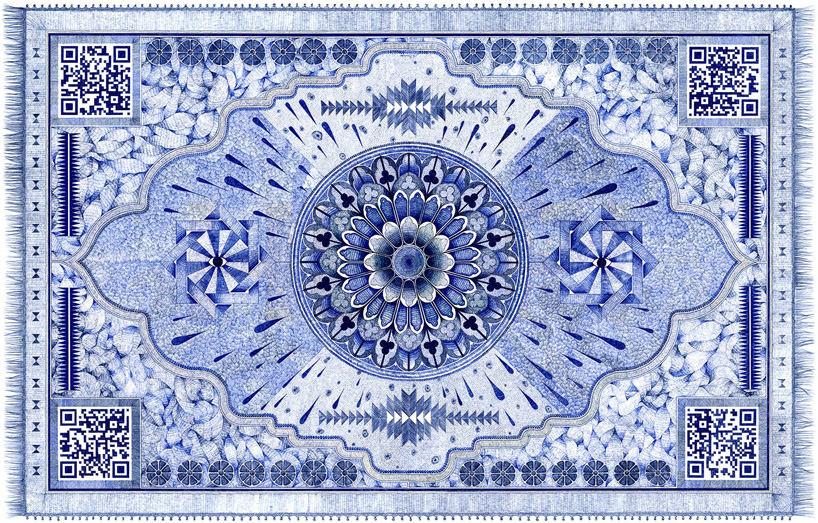 jonathan bréchignac draws painstakingly detailed carpets with ball-point pens