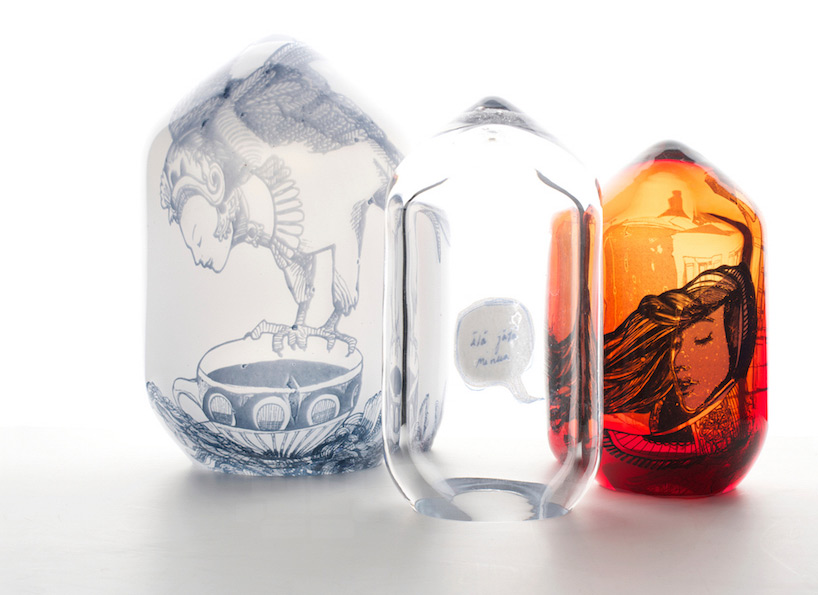 tulintu crafts glass sculptures depicting finnish folk story firebird