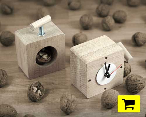 vice clock incorporates nutcracker in form of winding action