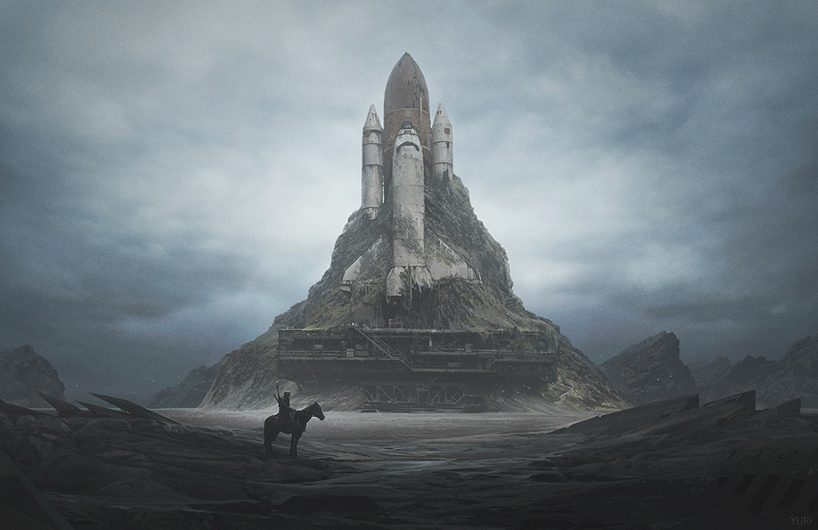 yuri shwedoff composes dramatic digital landscapes with dystopian themes