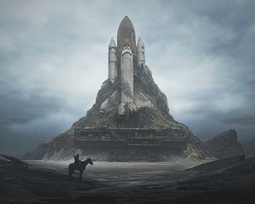 yuri shwedoff composes dramatic digital landscapes with dystopian themes