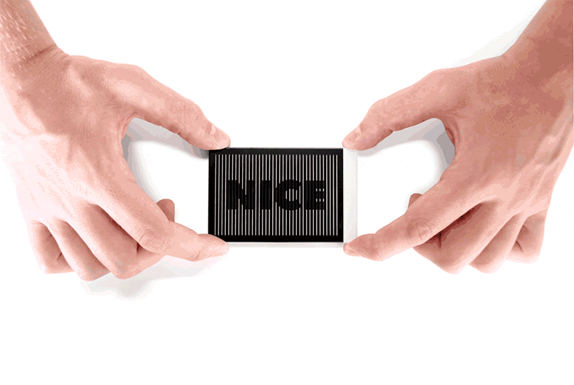 duncan shotton's business card case says 'nice to meet you' upon opening