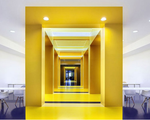 malka architecture defines parisian office space with bold colors