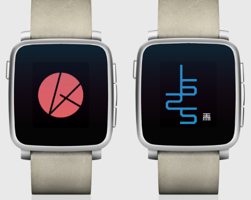 TTMM watch faces for pebble platform blend digits and abstract infographics