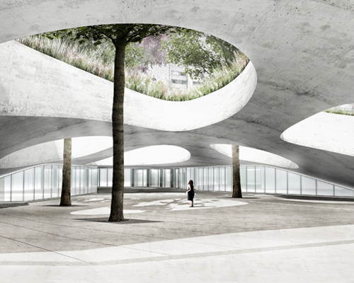 atelier king kong to build concrete canopy over vitry center metro station in france
