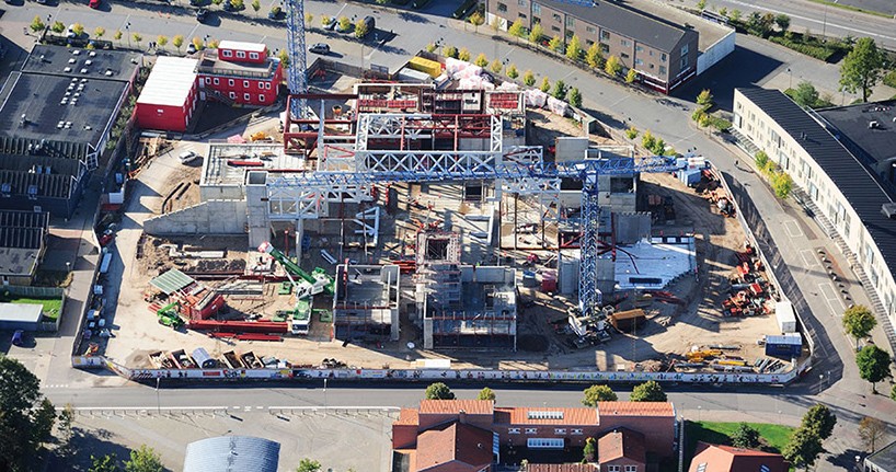 bjarke ingels' LEGO house tops out in denmark