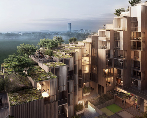 BIG plans '79&park' residences for stockholm with foliage-covered terraces