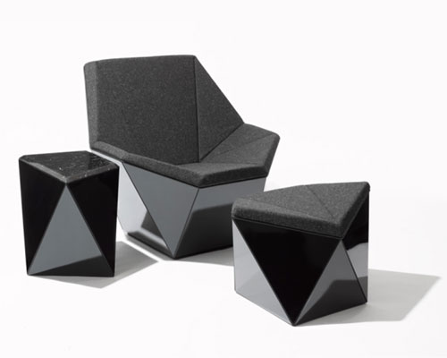 david adjaye sculpts prism collection of faceted lounge furniture for knoll